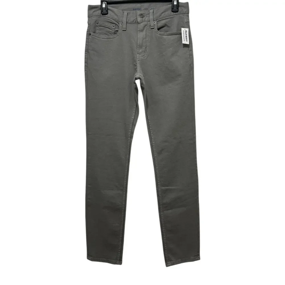 OLD NAVY Jeans Mens Size 29x32 Slim 5 Pocket Light Gray Built In Flex